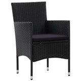 NNEVL 4 Piece Garden Lounge Set With Cushions Poly Rattan Black