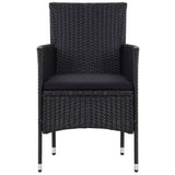 NNEVL 4 Piece Garden Lounge Set With Cushions Poly Rattan Black