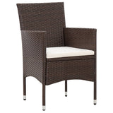 NNEVL 5 Piece Garden Lounge Set With Cushions Poly Rattan Brown