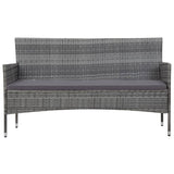 NNEVL 5 Piece Garden Lounge Set With Cushions Poly Rattan Grey