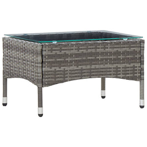 NNEVL Coffee Table Grey 60x40x36 cm Poly Rattan