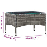 NNEVL Coffee Table Grey 60x40x36 cm Poly Rattan