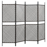 NNEVL 4-Panel Room Divider Poly Rattan Brown 240x200 cm
