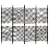NNEVL 4-Panel Room Divider Poly Rattan Brown 240x200 cm
