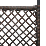 NNEVL 4-Panel Room Divider Poly Rattan Brown 240x200 cm