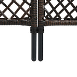 NNEVL 4-Panel Room Divider Poly Rattan Brown 240x200 cm