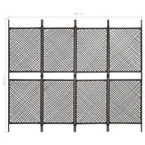 NNEVL 4-Panel Room Divider Poly Rattan Brown 240x200 cm