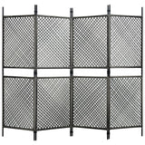 NNEVL 4-Panel Room Divider Poly Rattan Anthracite 240x200 cm