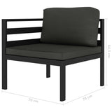 NNEVL Sectional Corner Sofa 1 pc with Cushions Aluminium Anthracite