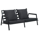 NNEVL Garden 2-Seater Sofa with Cushions Dark Grey Aluminium