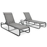 NNEVL Sun Loungers 2 pcs with Table Textilene and Aluminium