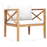 NNEVL Garden Chair with Cream Cushions Solid Teak Wood