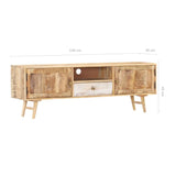 NNEVL TV Cabinet 140x30x45 cm Solid Mango Wood