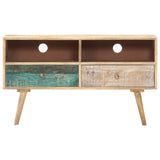 NNEVL TV Cabinet 88x30x50 cm Solid Mango Wood