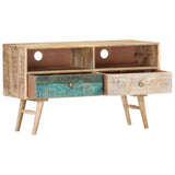 NNEVL TV Cabinet 88x30x50 cm Solid Mango Wood