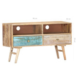 NNEVL TV Cabinet 88x30x50 cm Solid Mango Wood