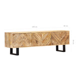 NNEVL TV Cabinet 140x30x45 cm Solid Mango Wood