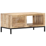 NNEVL Coffee Table 88x50x42 cm Solid Mango Wood