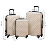 NNEVL Hardcase Trolley Set 3 pcs Gold ABS
