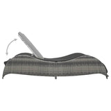 NNEVL Sun Lounger with Cushion Poly Rattan Anthracite