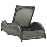 NNEVL Sun Lounger with Cushion Poly Rattan Anthracite