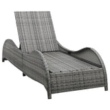 NNEVL Sun Lounger with Cushion Poly Rattan Anthracite