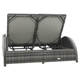 NNEVL Double Sun Lounger with Cushion Poly Rattan Anthracite
