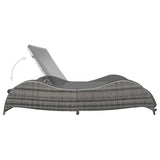 NNEVL Double Sun Lounger with Cushion Poly Rattan Anthracite