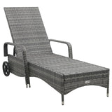 NNEVL Sun Lounger with Wheels Poly Rattan Anthracite