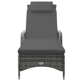 NNEVL Sun Lounger with Wheels Poly Rattan Anthracite