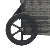 NNEVL Sun Lounger with Wheels Poly Rattan Anthracite