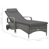 NNEVL Sun Lounger with Wheels Poly Rattan Anthracite