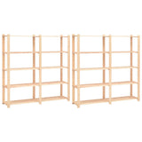 NNEVL 5-Tier Storage Racks 2 pcs 170x38x170 cm Solid Wood Pine 500 kg