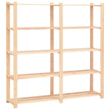 NNEVL 5-Tier Storage Racks 10 pcs 170x38x170 cm Solid Wood Pine 500 kg