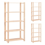 NNEVL 5-Tier Storage Racks 3 pcs 80x38x170 cm Solid Wood Pine 250 kg