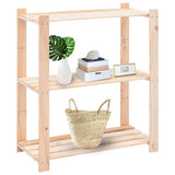 NNEVL 3-Tier Storage Racks 2 pcs 80x38x90 cm Solid Wood Pine 150 kg