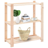 NNEVL 3-Tier Storage Racks 3 pcs 80x38x90 cm Solid Wood Pine 150 kg