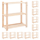 NNEVL 3-Tier Storage Racks 10 pcs 80x38x90 cm Solid Wood Pine 150 kg