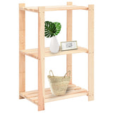 NNEVL 3-Tier Storage Racks 3 pcs 60x38x90 cm Solid Wood Pine 150 kg