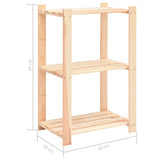 NNEVL 3-Tier Storage Racks 5 pcs 60x38x90 cm Solid Wood Pine 150 kg