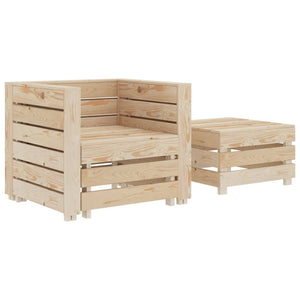 NNEVL 2 Piece Garden Pallet Lounge Set Wood