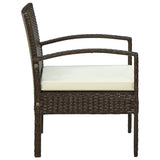 NNEVL Garden Chair with Cushion Poly Rattan Brown