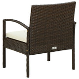 NNEVL Garden Chair with Cushion Poly Rattan Brown