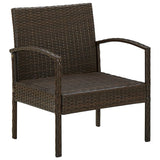 NNEVL Garden Chair with Cushion Poly Rattan Brown