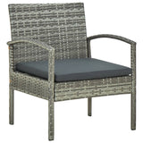 NNEVL Garden Chair with Cushion Poly Rattan Grey
