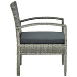 NNEVL Garden Chair with Cushion Poly Rattan Grey