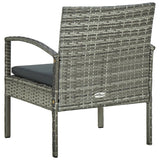 NNEVL Garden Chair with Cushion Poly Rattan Grey