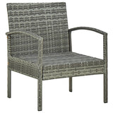 NNEVL Garden Chair with Cushion Poly Rattan Grey