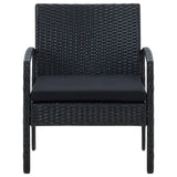 NNEVL Garden Chair with Cushion Poly Rattan Black