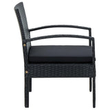 NNEVL Garden Chair with Cushion Poly Rattan Black